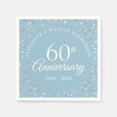 60e diamanten huwelijksjubileum harten confetti servet (Voorkant)