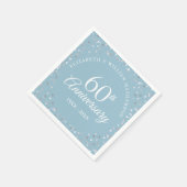 60e diamanten huwelijksjubileum harten confetti servet (Hoek)