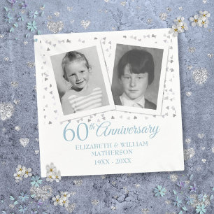 60e Diamanten Huwelijksjubileum Kinderfoto's Servet