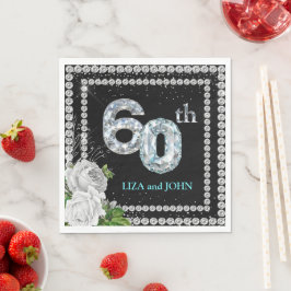 60e diamanten huwelijksjubileum servet