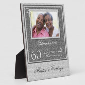 60e Diamanten Huwelijksjubileum Zilveren Foto Fotoplaat (Zijkant)