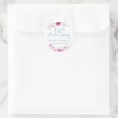 60e Diamanten Huwelujksjubileum Aquarelrozen Ronde Sticker (Tas)