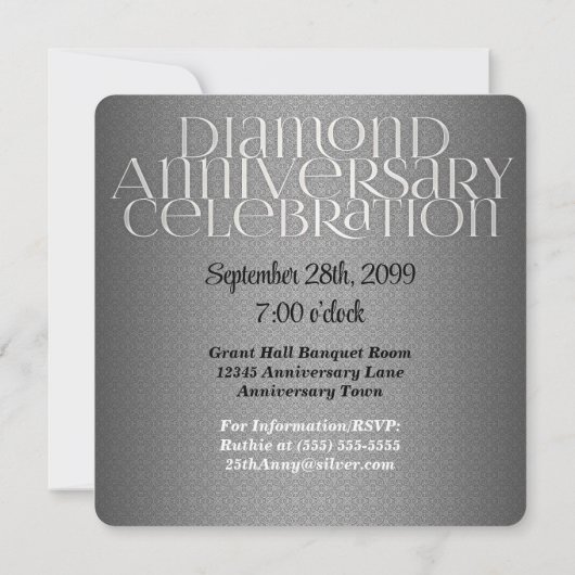 60e diamanten jubileum aangepaste foto-feestje kaart (Achterkant)