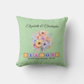 60e diamanten jubileum bloemengroen kussen (Voorkant)