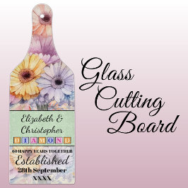 60e diamanten jubileum bloemengroen snijplank