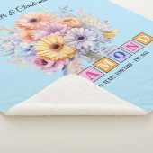 60e Diamanten jubileum gerbera bloemen blauw Sherpa Deken (3/4)