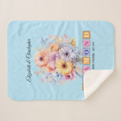 60e Diamanten jubileum gerbera bloemen blauw Sherpa Deken (Voorkant (horizontaal))