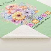 60e Diamanten jubileum gerbera bloemen groen Sherpa Deken (3/4)