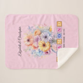 60e Diamanten jubileum gerbera bloemen roze Sherpa Deken (Voorkant (horizontaal))