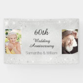 60e diamanten trouwdag foto glitter spandoek (Horizontaal)