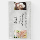 60e diamanten trouwdag foto glitter spandoek (Verticaal)