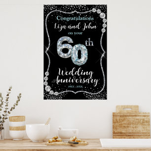60e diamanten trouwjubileum poster