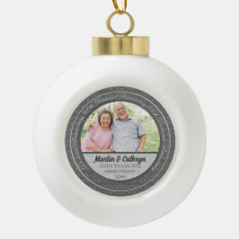60e Diamond Annivsersary Couple's Foto Keramische Bal Ornament