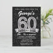 60e Diamond Birthday Invitation Milestone Kaart (Staand voorkant)