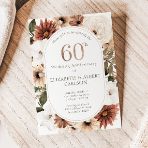 60e Diamond Bloemen Bruiloft Jubileum Kaart