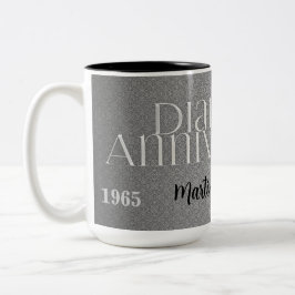 60e Diamond Jubileum Damask - Aangepast Tweekleurige Koffiemok