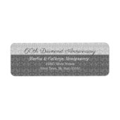 60e Diamond Jubileum Damask-adres Etiket (Voorkant)
