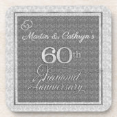 60e Diamond Jubileum Damask met Names Drankjes Onderzetter (Voorkant)