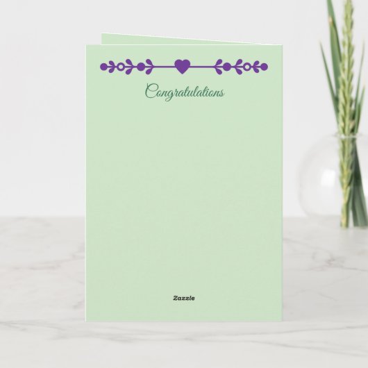 60e Diamond Jubileum foto groen paarse Kaart (Achterkant)