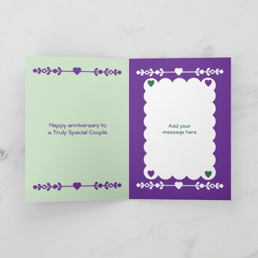 60e Diamond Jubileum foto groen paarse Kaart (Binnen)