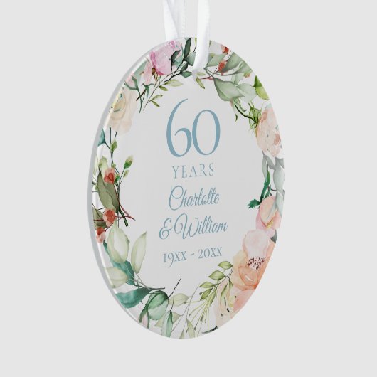 60e Diamond Jubileum Foto Rozen Garland Ornament (voorkant)