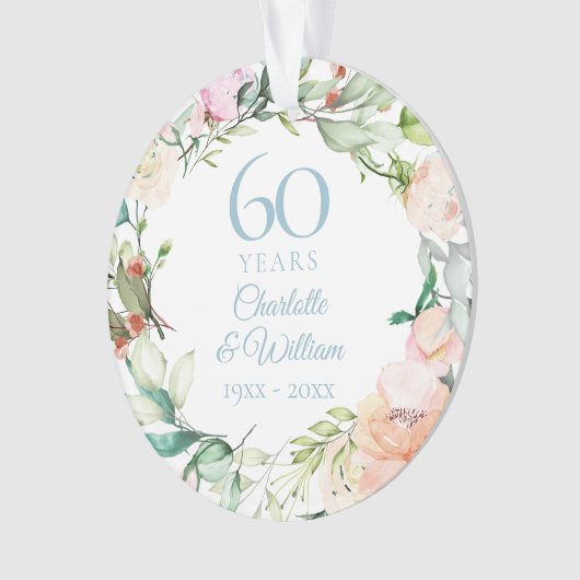 60e Diamond Jubileum Foto Rozen Garland Ornament (voorkant)