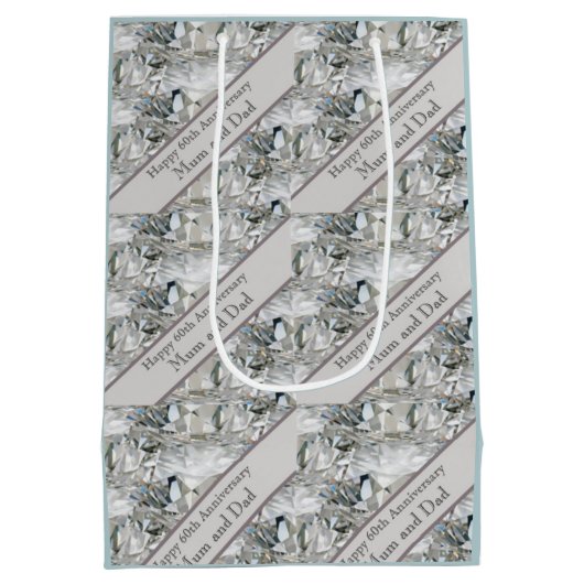 60e Diamond-Jubileum Medium Cadeauzakje (Achterkant)