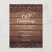 60e Diamond Jubileum Opslaan Datum Rustic Briefkaart (Voorkant)