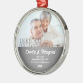 60e Diamond Jubileum Silver Damascus - Kerstmis Metalen Ornament (Links)