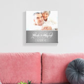 60e Diamond Jubileum Silver Damask 8x8 Foto Canvas Afdruk (Insitu (Woonkamer))