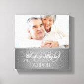 60e Diamond Jubileum Silver Damask 8x8 Foto Canvas Afdruk (Voorkant)