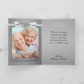 60e Diamond Jubileum Silver Damask Bedankkaart (Binnen)