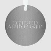 60e Diamond Jubileum Silver Damask Foto Ornament (achterkant)