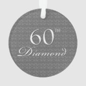 60e Diamond Jubileum Silver Damask Foto Ornament (achterkant)