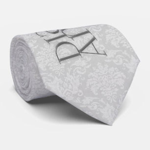 60e Diamond Jubileum Silver Damask Stropdas