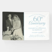 60e Diamond Jubileum Wedding Foto Welkom Spandoek (Horizontaal)