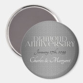 60e Diamond Wedding Annivsersary Magneet (Voorkant / Achterkant)