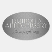 60e Diamond Wedding Annivsersary Ovale Sticker (Voorkant)