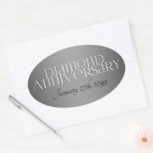 60e Diamond Wedding Annivsersary Ovale Sticker (Envelop)