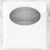 60e Diamond Wedding Annivsersary Ovale Sticker (Tas)