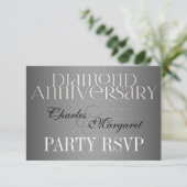 60e Diamond Wedding Annivsersary RSVP Kaartje (Staand voorkant)