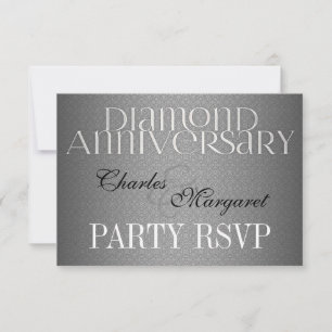 60e Diamond Wedding Annivsersary RSVP Kaartje