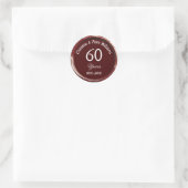 60e Diamond Wedding Bourgogne Wax Seal Sticker (Tas)