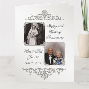 60e Diamond Wedding Jubileum 8.5 x 11 Foto Kaart