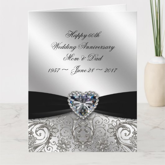 60e Diamond Wedding Jubileum 8,5 x 11 Kaart (Voorkant)