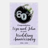 60e Diamond Wedding Jubileum Acryl Bord (Voorkant)