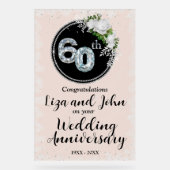 60e Diamond Wedding Jubileum Acryl Bord (Voorkant)