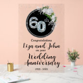 60e Diamond Wedding Jubileum Acryl Bord (Huwelijk)