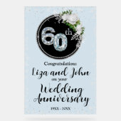 60e Diamond Wedding Jubileum Acryl Bord (Voorkant)