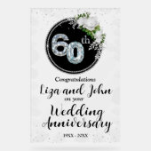 60e Diamond Wedding Jubileum Acryl Bord (Voorkant)